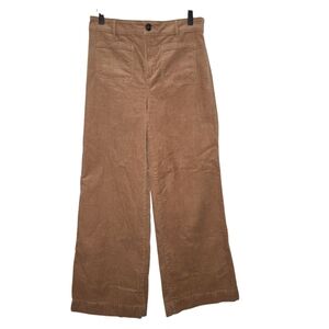 Loft Womens Tan Patch Pocket Corduroy Palmer Wide Leg Pants Size 4
